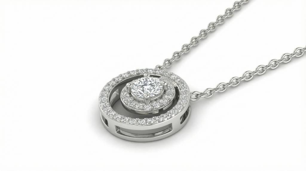 Orbit Pendant Necklace For Women | Modern Circular Motion Inspired Jewellery : 7310552266