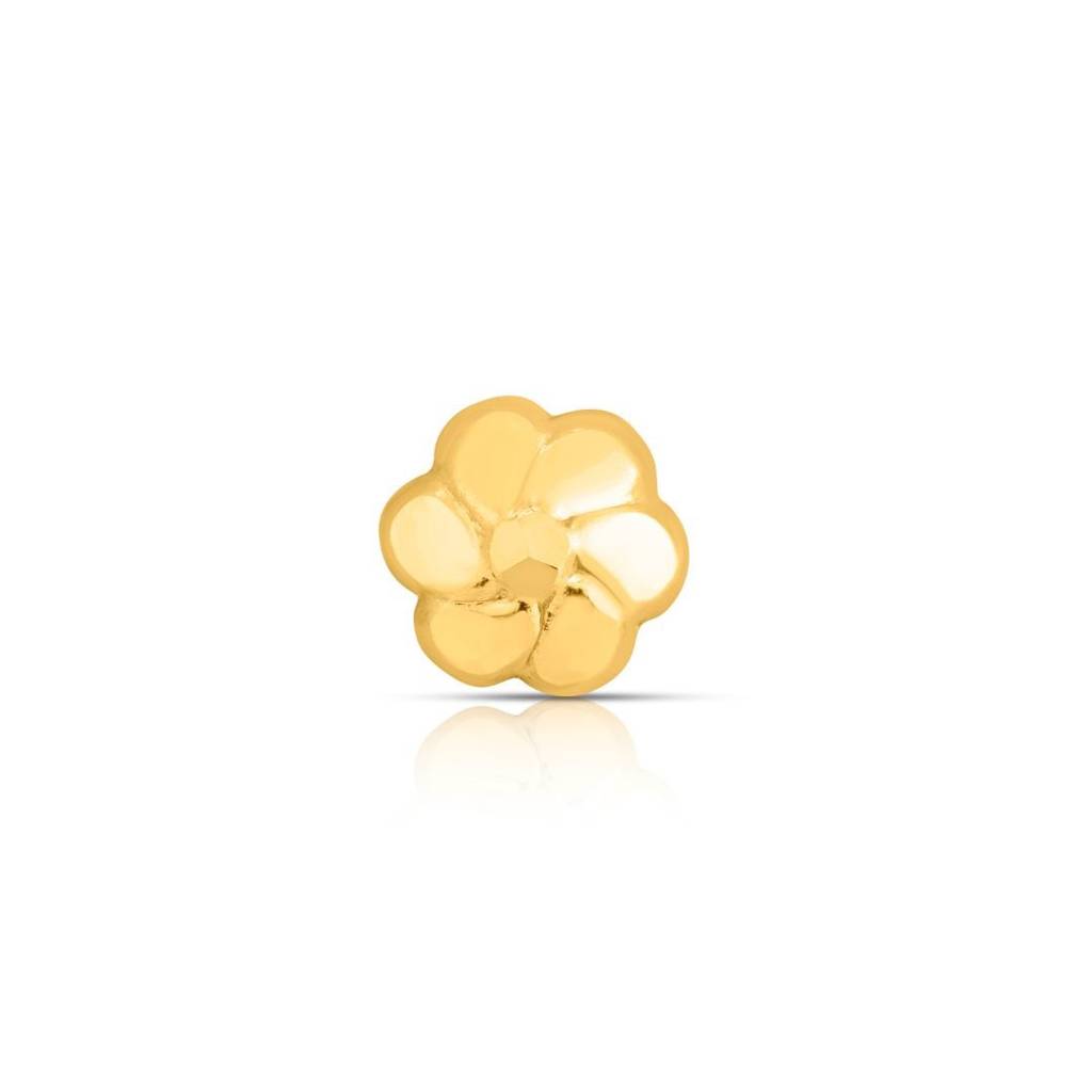 Yuvora 18K Yellow Gold Wildflower Memory Nose Pin For Women | Screw Back Closure | Bis Hallmarked | Pure Gol : DNP1009-18YG-IS
