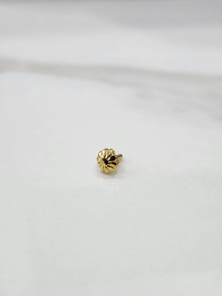Yuvora 18K Yellow Gold Dewkiss Bud Nose Pin For Women | Screw Back Closure | Bis Hallmarked | Pure Gold Nose : DNP1010-18YG-IS
