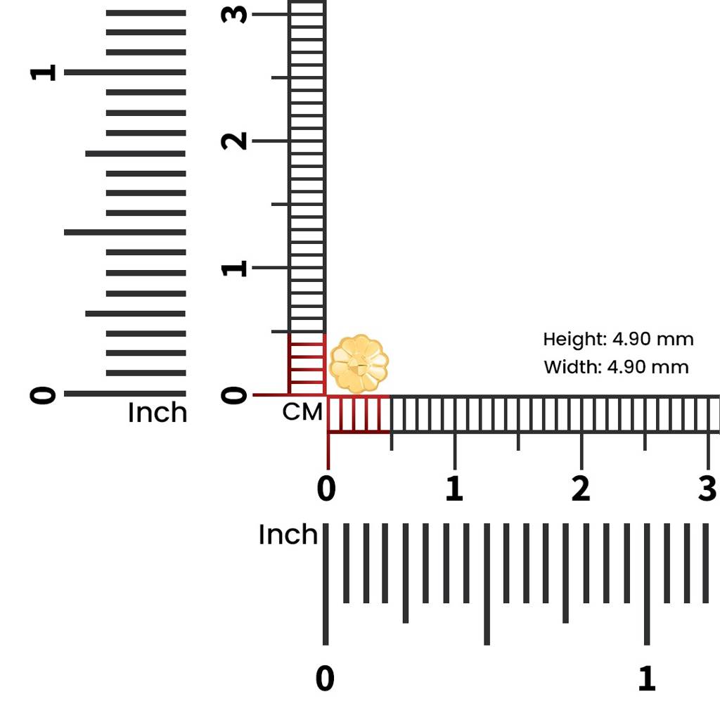 Yuvora 18K Yellow Gold Dewkiss Bud Nose Pin For Women | Screw Back Closure | Bis Hallmarked | Pure Gold Nose : DNP1010-18YG-IS