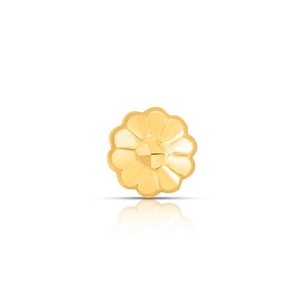 Yuvora 18K Yellow Gold Dewkiss Bud Nose Pin For Women | Screw Back Closure | Bis Hallmarked | Pure Gold Nose : DNP1010-18YG-IS