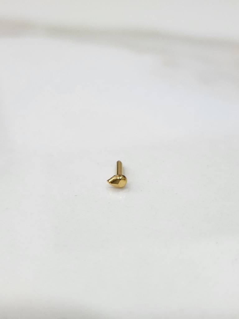 Yuvora 18K Yellow Gold Dew Drop Nose Pin For Women | Screw Back Closure | Bis Hallmarked | Pure Gold Nose Stud : DNP1021-18YG-IS