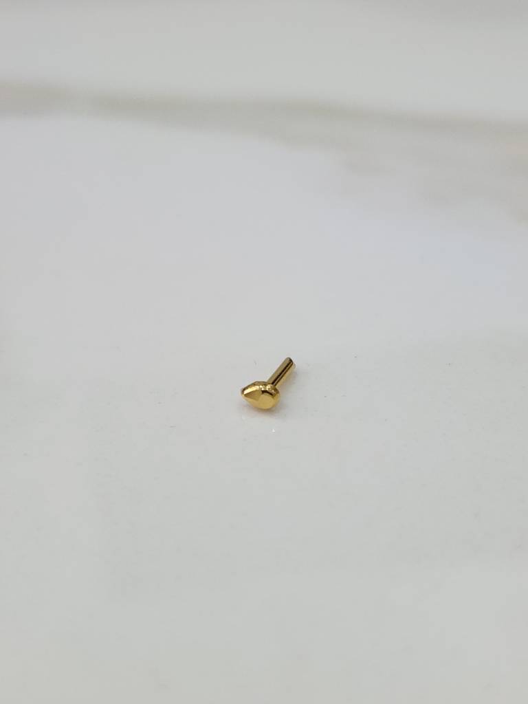 Yuvora 18K Yellow Gold Dew Drop Nose Pin For Women | Screw Back Closure | Bis Hallmarked | Pure Gold Nose Stud : DNP1021-18YG-IS