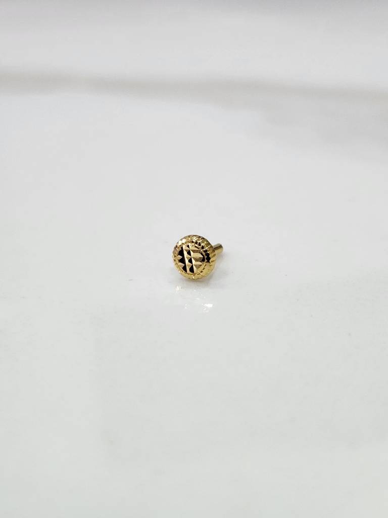 Yuvora 18K Yellow Gold Sun Crest Nose Pin For Women | Screw Back Closure | Bis Hallmarked | Pure Gold Nose S : DNP1028-18YG-IS