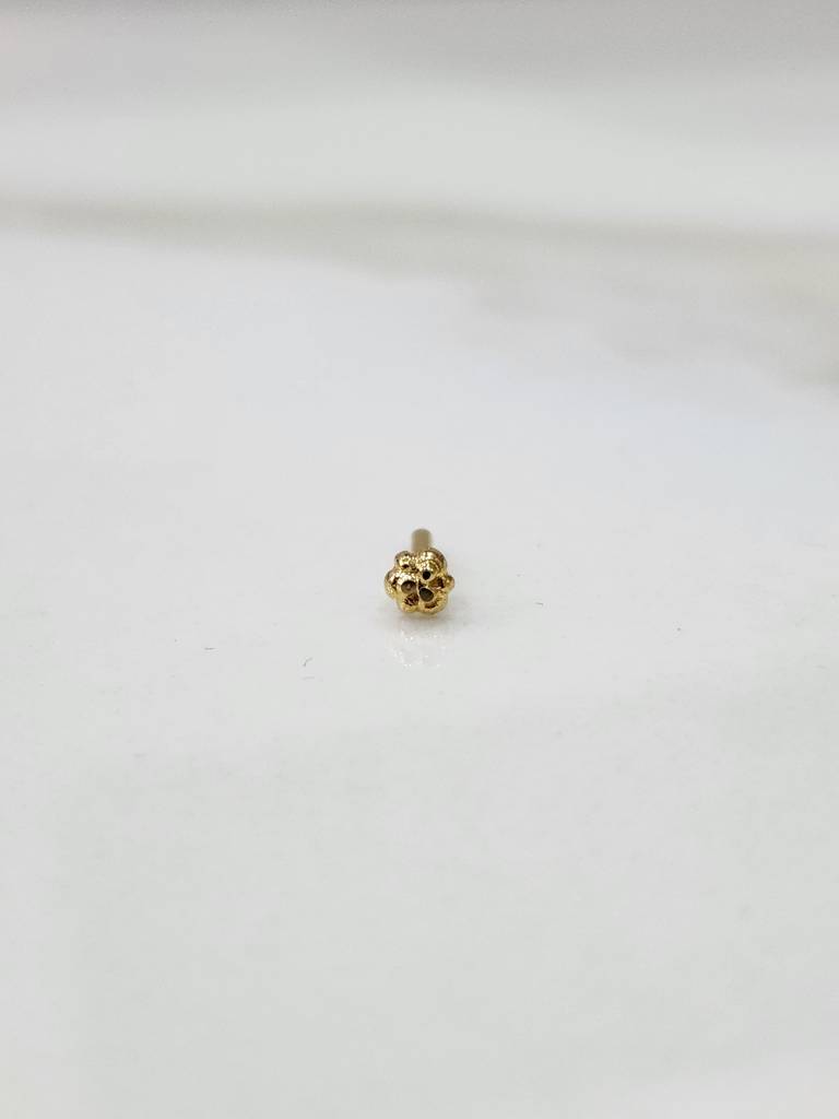 Yuvora 18K Yellow Gold Cluster Charm Nose Pin For Women | Screw Back Closure | Bis Hallmarked | Pure Gold No : DNP1041-18YG-IS