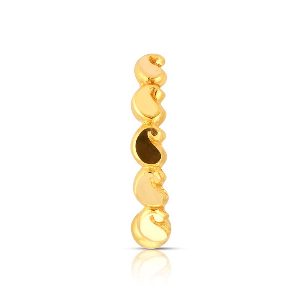 Yuvora 18K Yellow Gold Gold Heart Row Nose Pin For Women | Screw Back Closure | Bis Hallmarked | Pure Gold N : DNR1004-DC-18YG