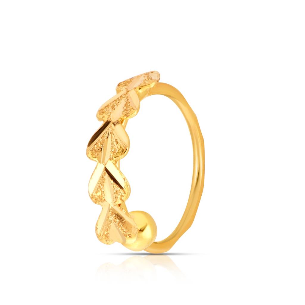 Yuvora 18K Yellow Gold Arrowlove Rhythm Nose Pin For Women | Screw Back Closure | Bis Hallmarked | Pure Gold : DNR1005-DC-18YG
