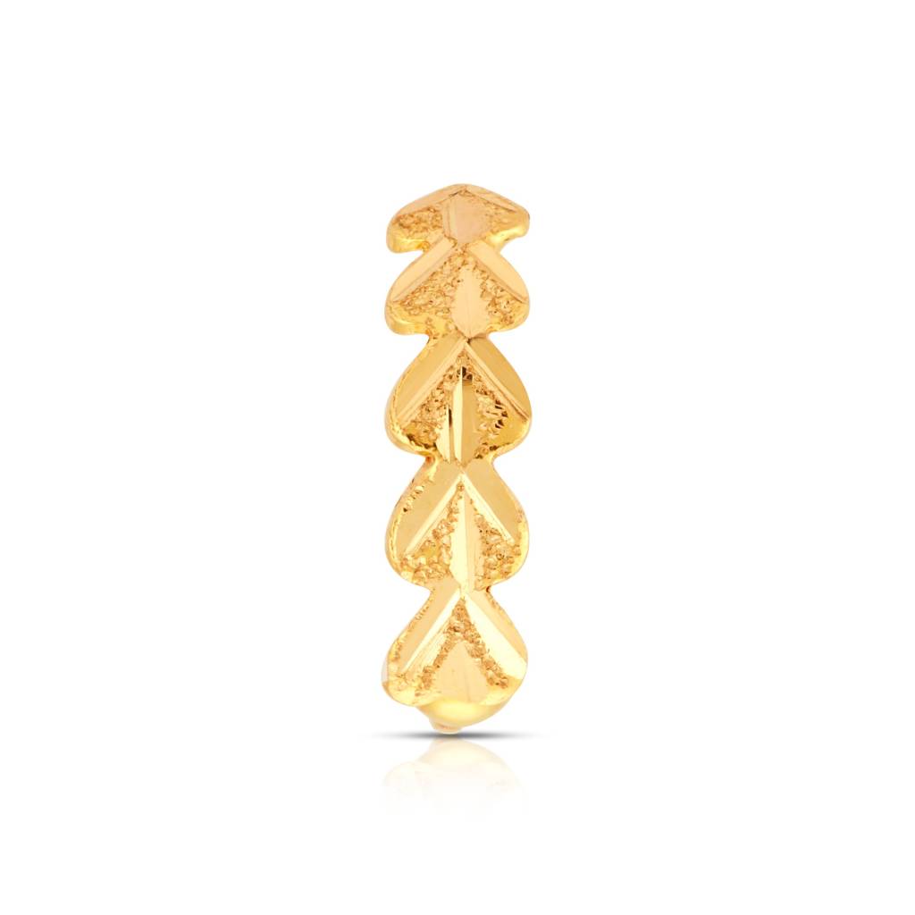 Yuvora 18K Yellow Gold Arrowlove Rhythm Nose Pin For Women | Screw Back Closure | Bis Hallmarked | Pure Gold : DNR1005-DC-18YG