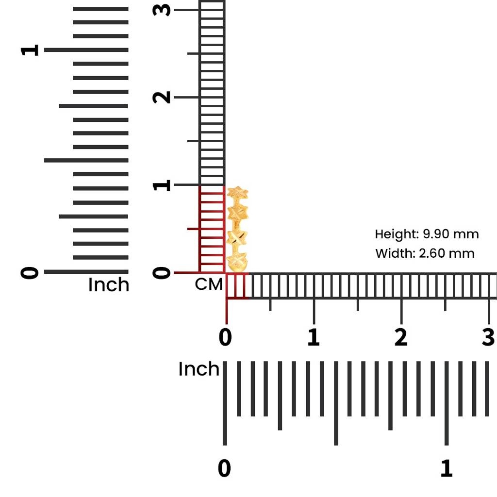 Yuvora 18K Yellow Gold Stars Prism Nose Pin For Women | Screw Back Closure | Bis Hallmarked | Pure Gold Nose : DNR1007-DC-18YG