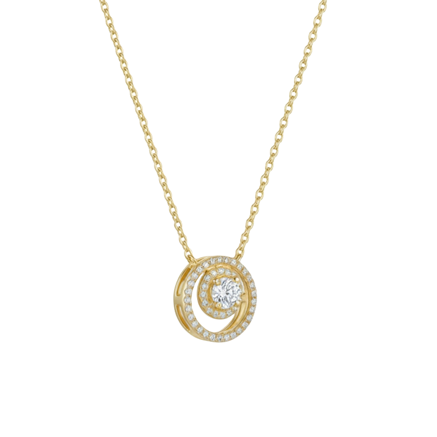 Orbit Pendant Necklace For Women | Modern Circular Motion Inspired Jewellery : 2592385927