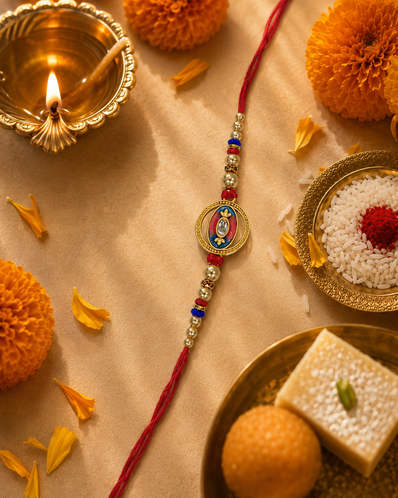 Set Of 3 Rakhis For Brother | Shiva (Mahadev), Om & Nazar Rakhi | Designer Spiritual Rakhi For Bhaiya Bhai | Raksha  : DR-0010
