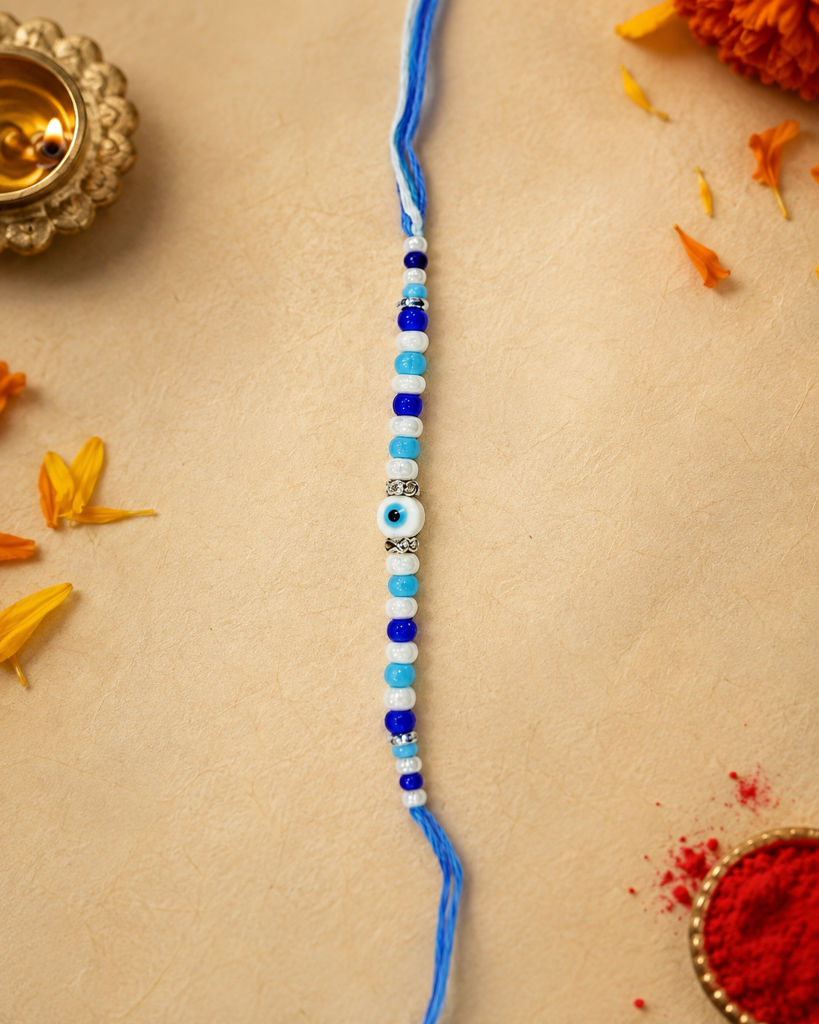 Set Of 3 Rakhis For Brother | Ganpati, Evil Eye & Ganesha Spiritual Rakhi | Designer Rakhi For Bhaiya Bhai | Raksha  : DR-0014