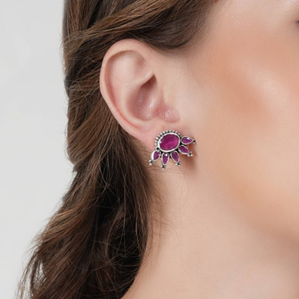 Ruby Silver Earrings : SSE815