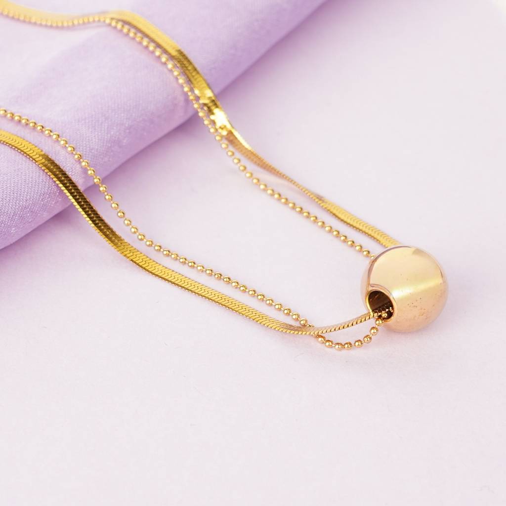 Golden Orbit Layered Necklace : NK44
