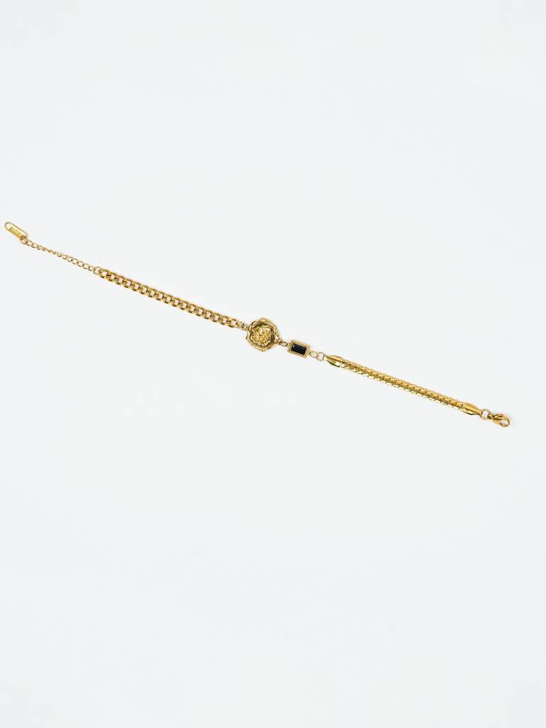 Half-Link Adjustable Gold Bracelet : 0060-DB