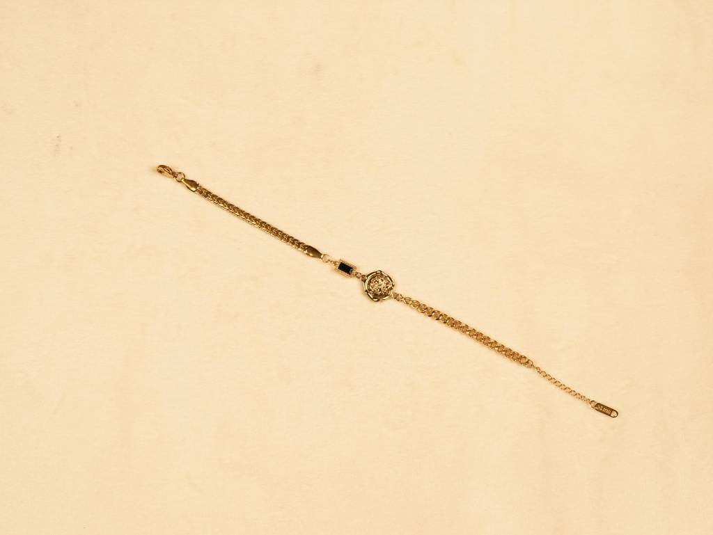 Half-Link Adjustable Gold Bracelet : 0060-DB