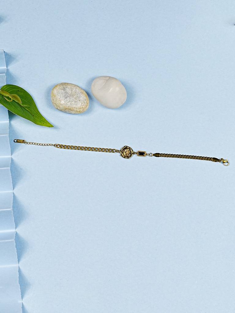 Half-Link Adjustable Gold Bracelet : 0060-DB