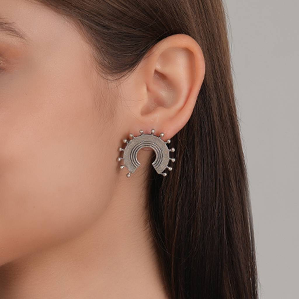 Silver Arch Earrings : SSE881