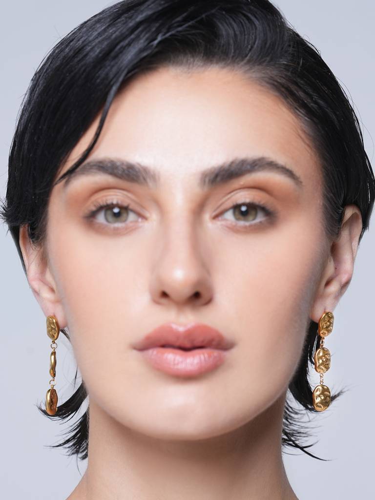 Hammered Drop Dangle Earrings : CAO0031NIH