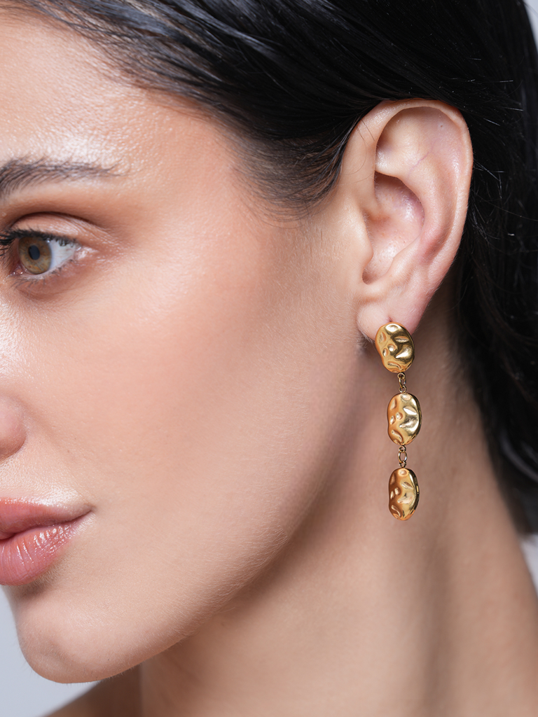 Hammered Drop Dangle Earrings : CAO0031NIH