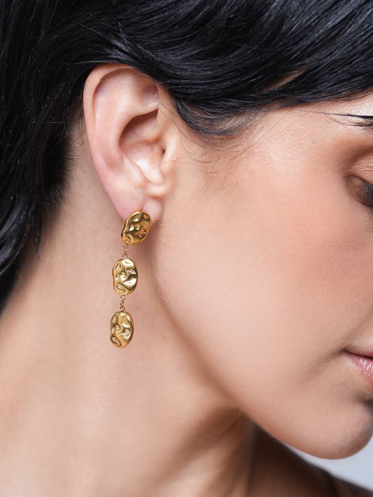 Hammered Drop Dangle Earrings : CAO0031NIH