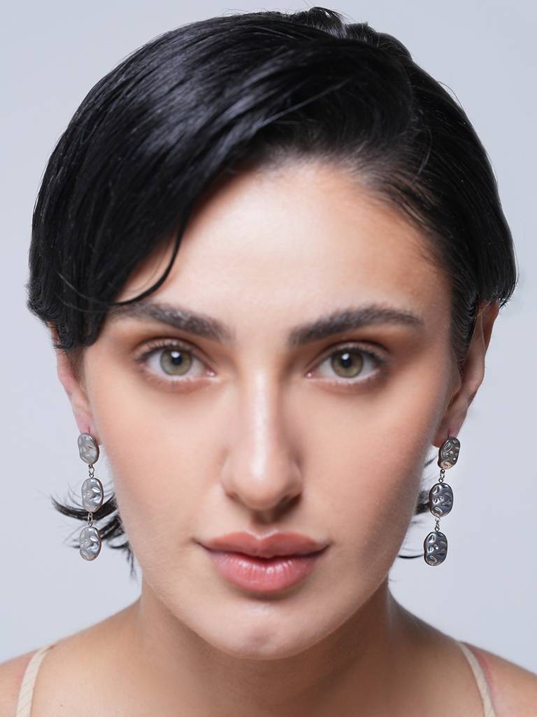 Hammered Drop Dangle Earrings : CAO0032NIH