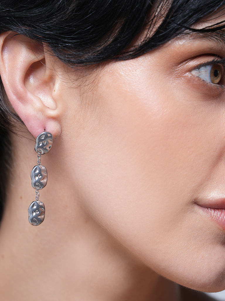 Hammered Drop Dangle Earrings : CAO0032NIH