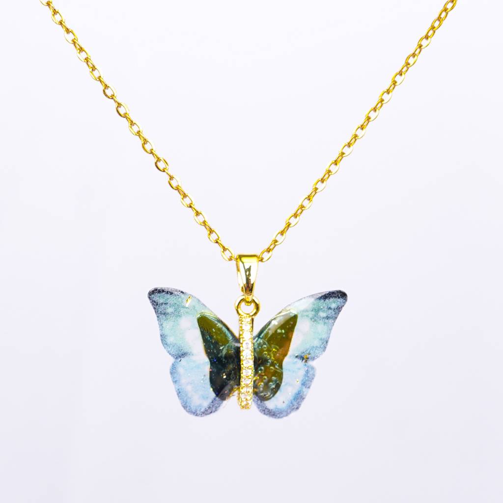 Butterfly Sparkle Gold Necklace : NK289