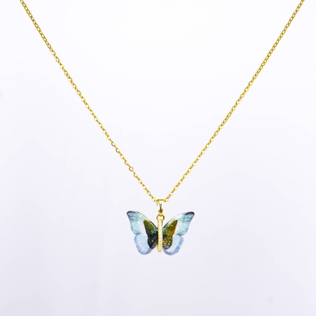 Butterfly Sparkle Gold Necklace : NK289