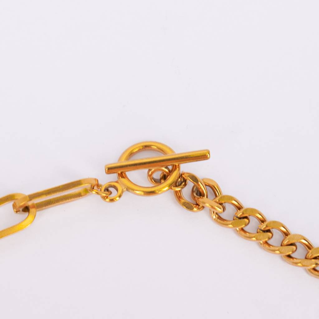 Multi-Chain Heart Pearl Necklace : NK275