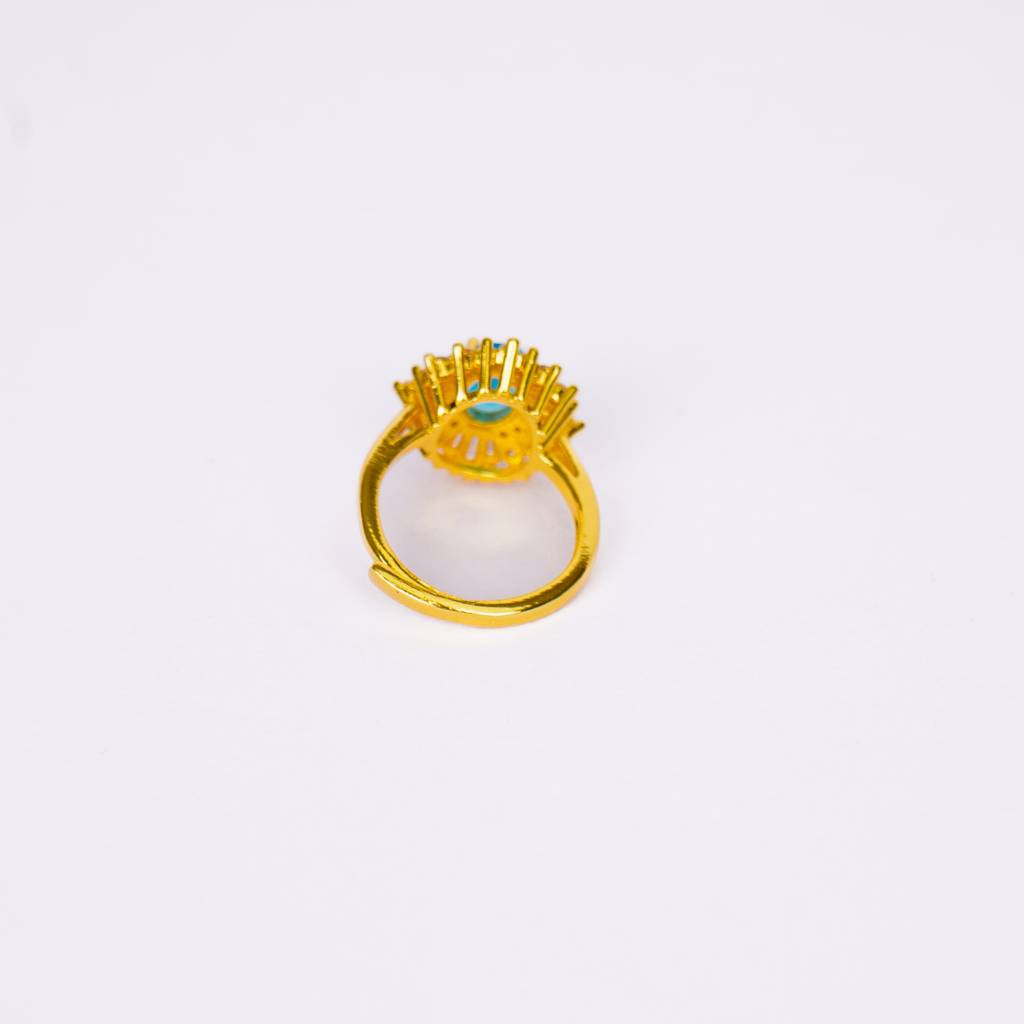 Aqua Flare Sunburst Ring : RG73