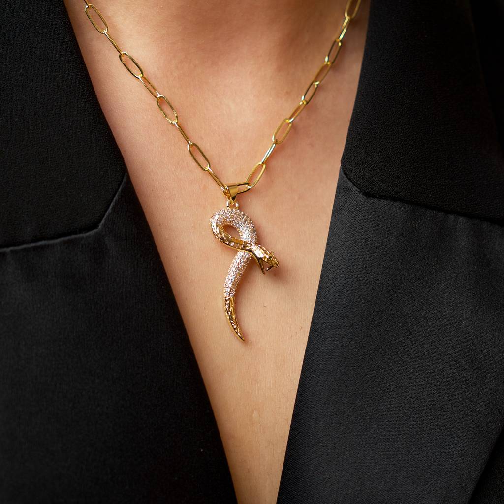 The Studded Snake Link Necklace : TN18