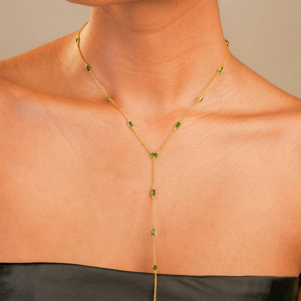 Minimal Y Chain Necklace 18K Gold-Plated 925 Silver : NK0009