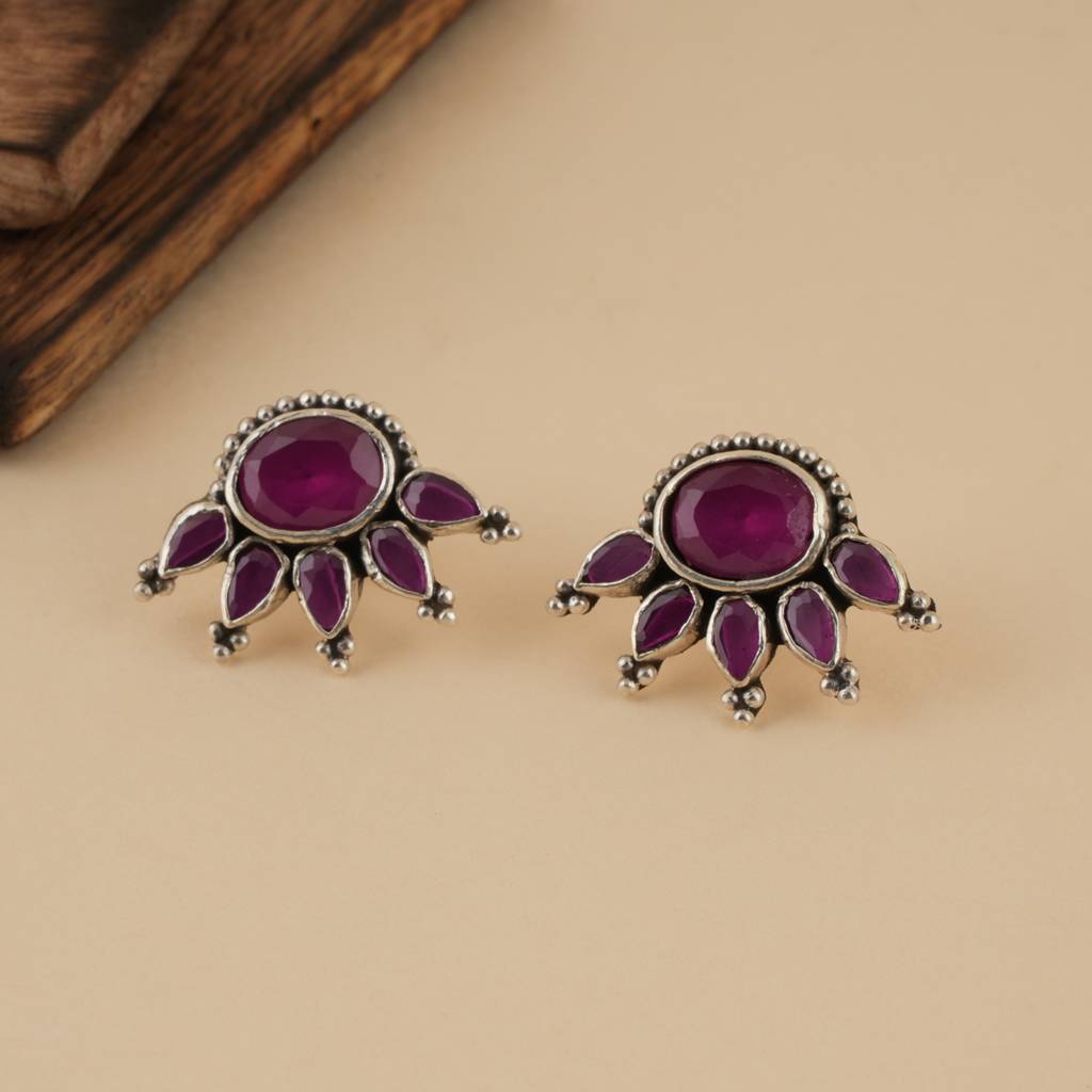 Ruby Silver Earrings : SSE815