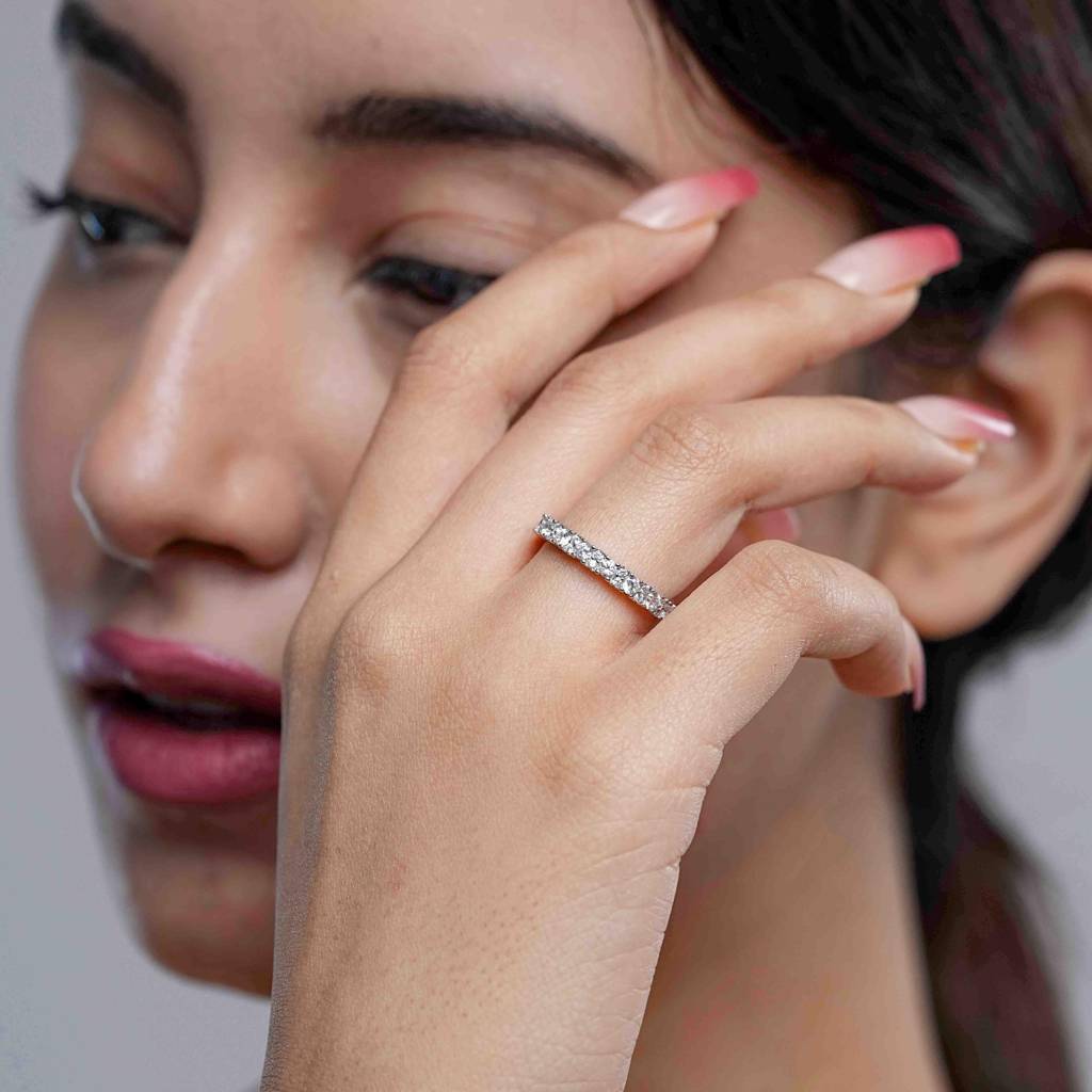 925 Silver Eternity Band | Minimalist Silver Band Ring For Women | Symbol Of Forever Love : S-R-R-128