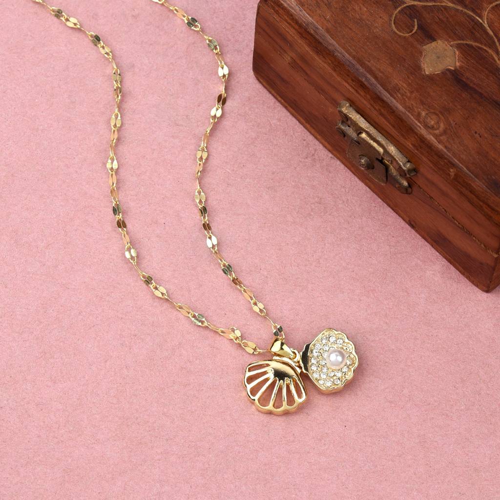 Bareluxe 18K Gold Plated Necklace : PENECKGPPCZ41