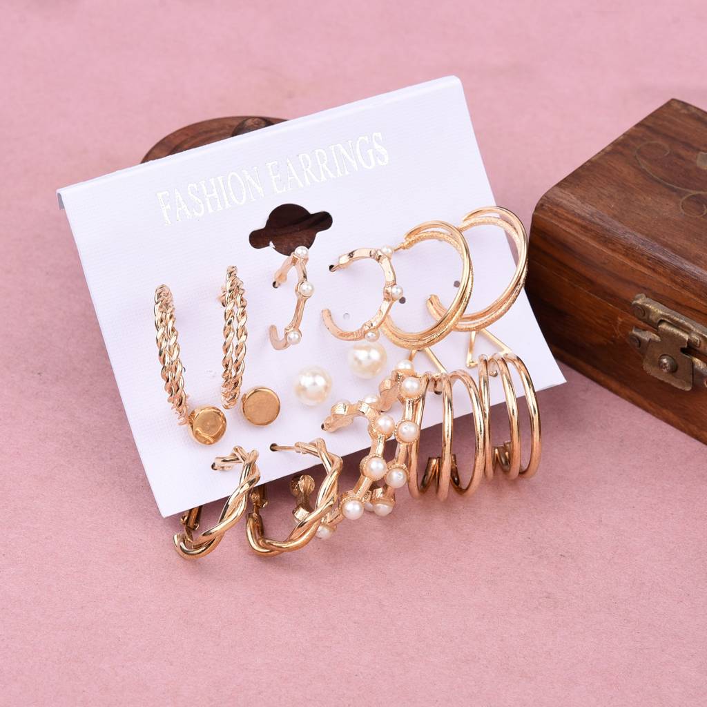Glowkit Earrings Combo Pack Of 9 Earrings : PEEAR9COMGP45