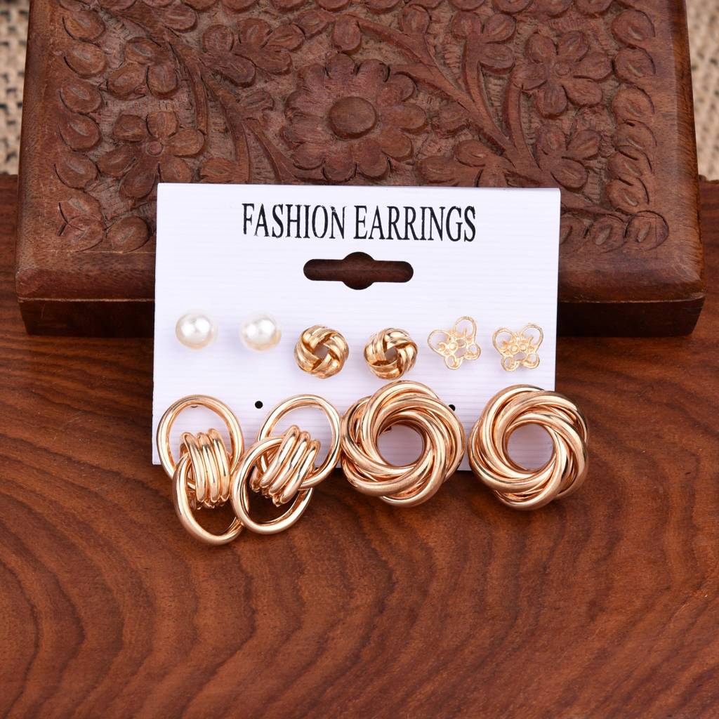 Stylestack Earring Set Of 6 Pairs : PEEAR6COMGP47