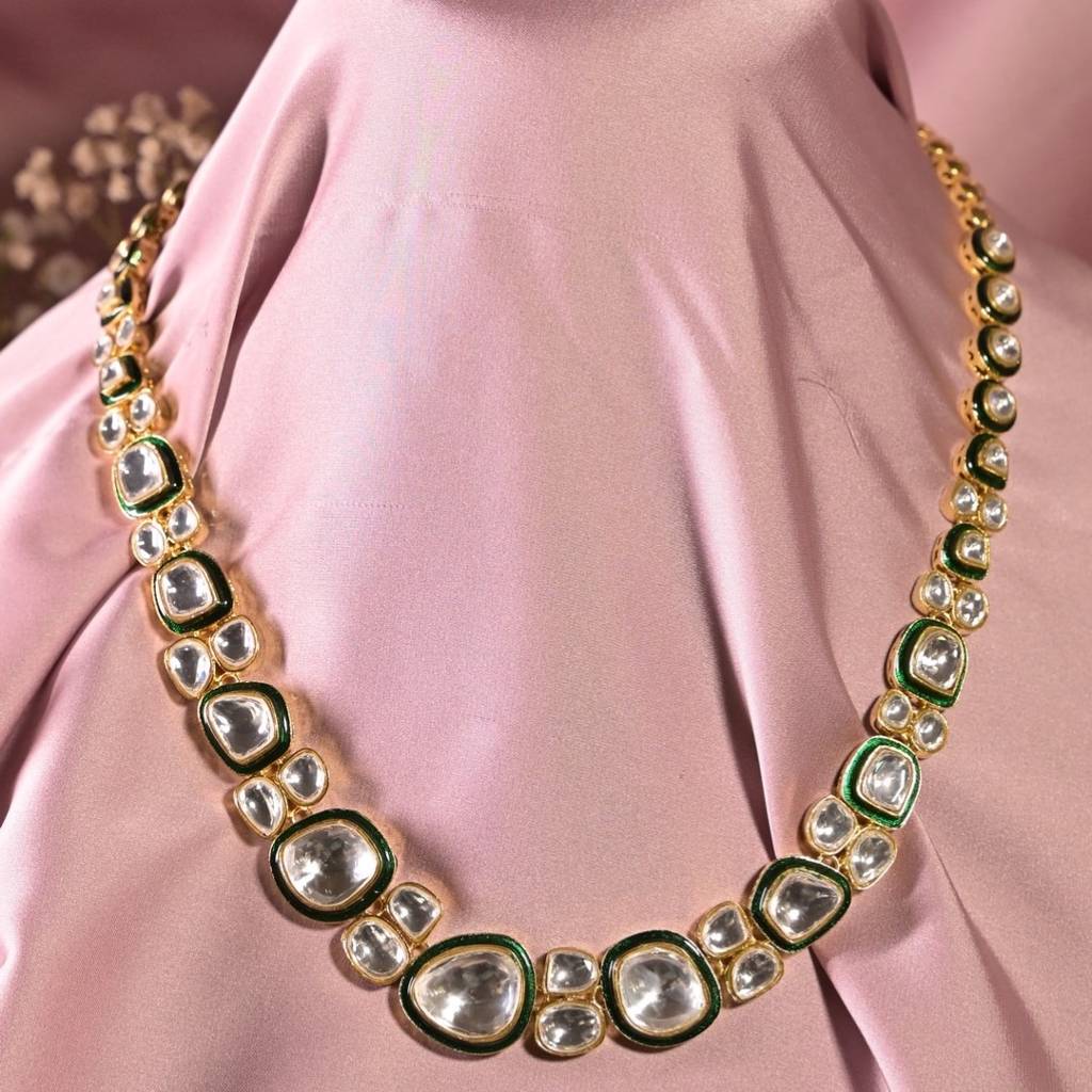 Rajkumari Sita Polki Long Necklace : NEC0042