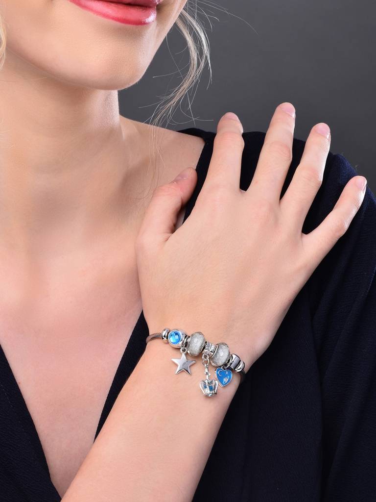 Blue Charm Adjustable Bangle : WBR147WCSLV