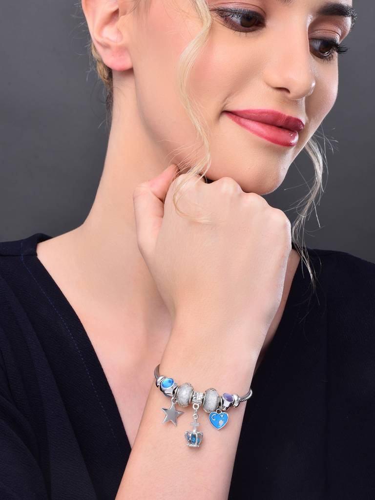 Blue Charm Adjustable Bangle : WBR147WCSLV