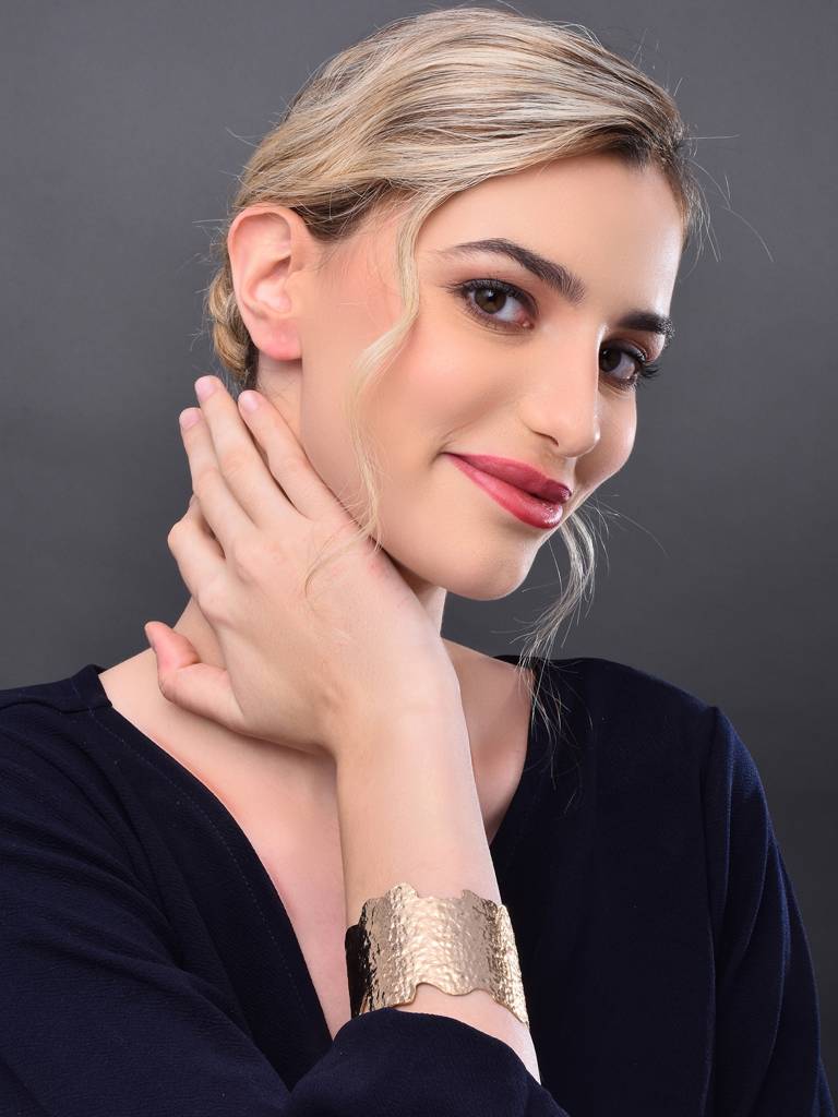 Textured Copper Cuff Bracelet : WBR177ISGLD