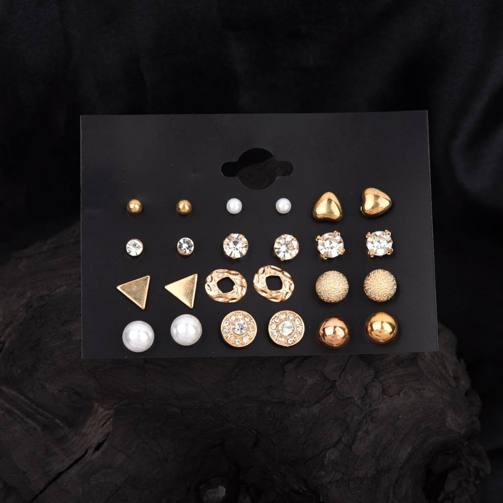 Dailydrip Earring Set Of 12 Pairs : PEEAR12COMGP48