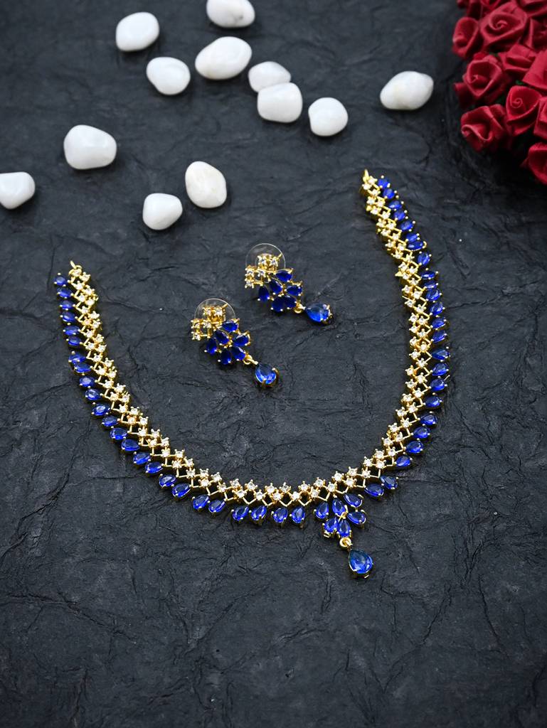 Elegant American Diamond Necklace Set : SAADS03