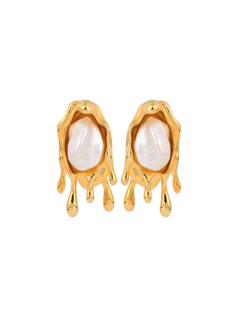 Simple Pearl Stud Earring : WER49MLGLD