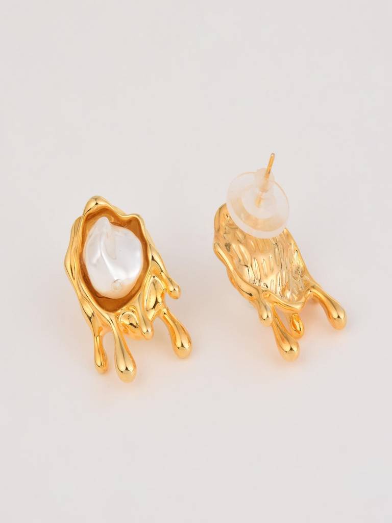 Simple Pearl Stud Earring : WER49MLGLD