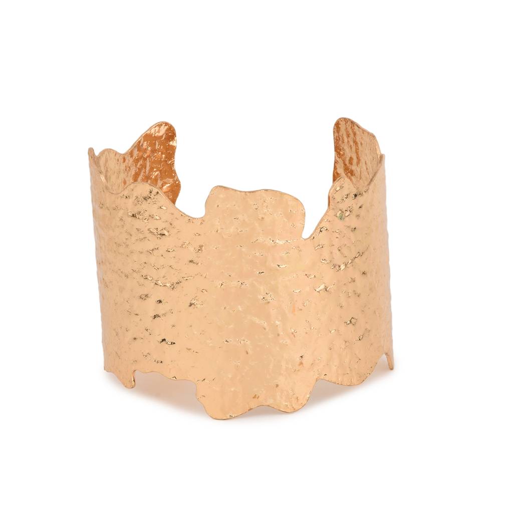 Textured Copper Cuff Bracelet : WBR177ISGLD