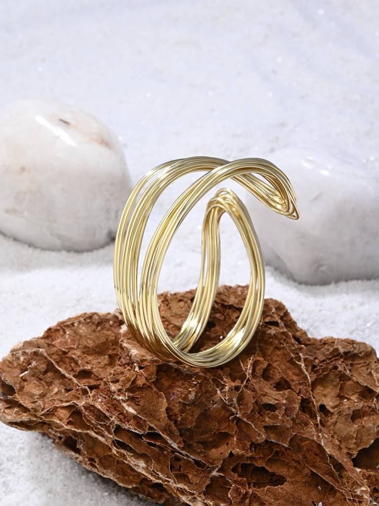 Golden Wave Wrap Bangle : WBR306LBGLD