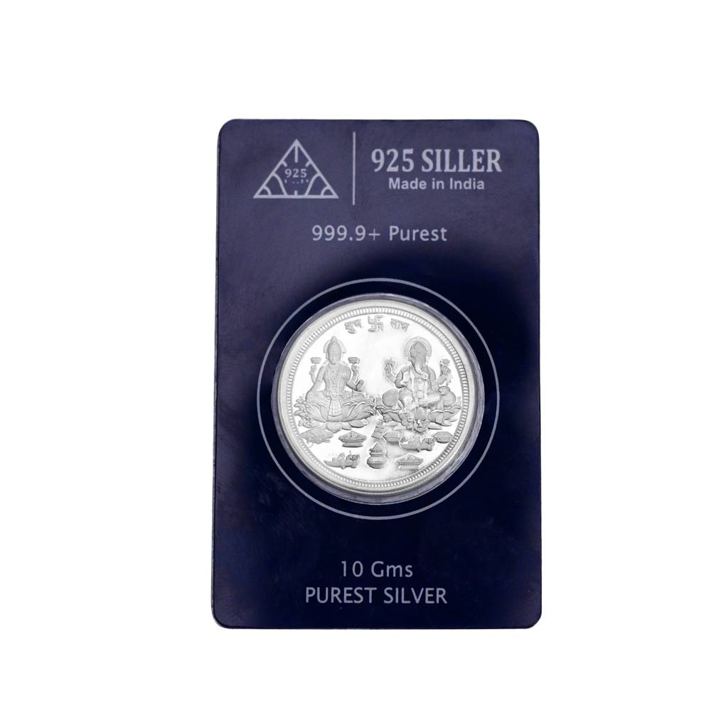 999 Pure Silver Coin | Traditional Lakshmi Ji Ganesh Ji Silver Coin : COIN10LG