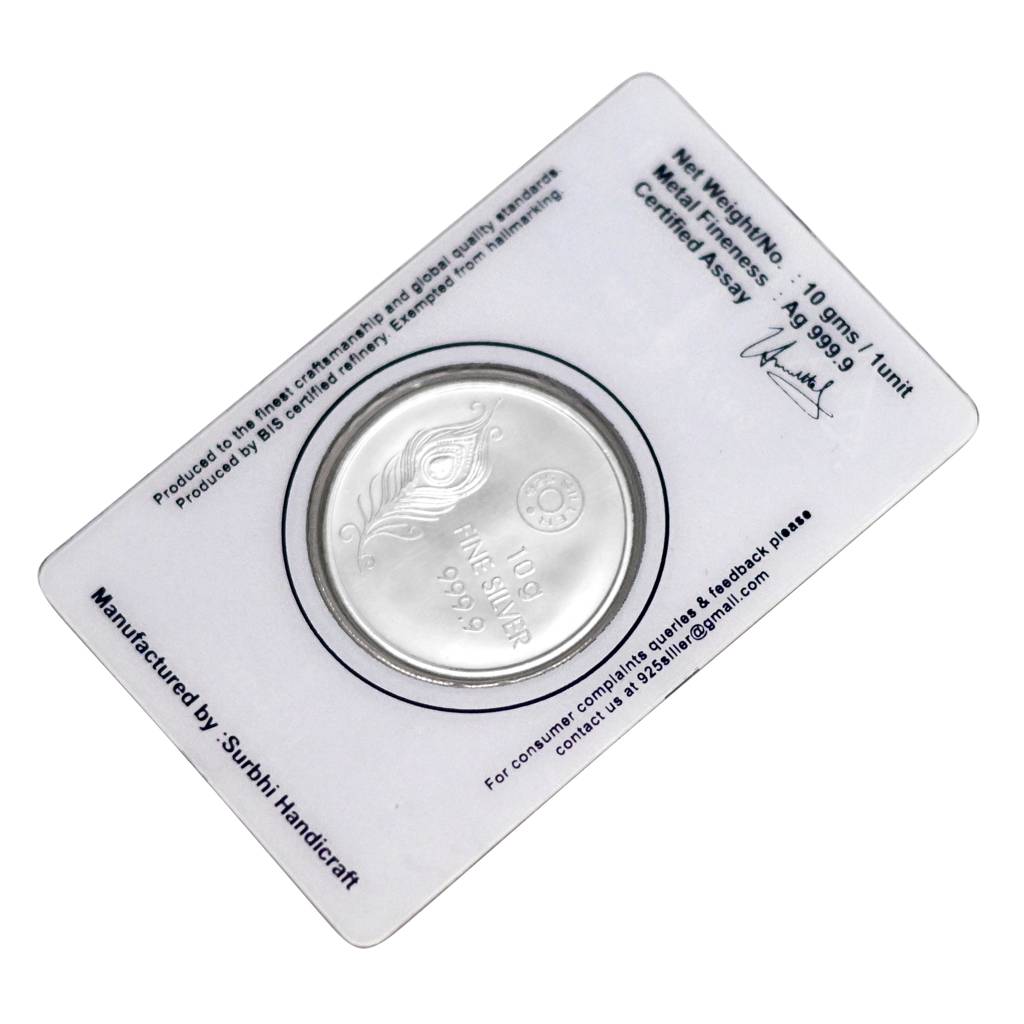 999 Pure Silver Coin | Traditional Lakshmi Ji Ganesh Ji Silver Coin : COIN10LG